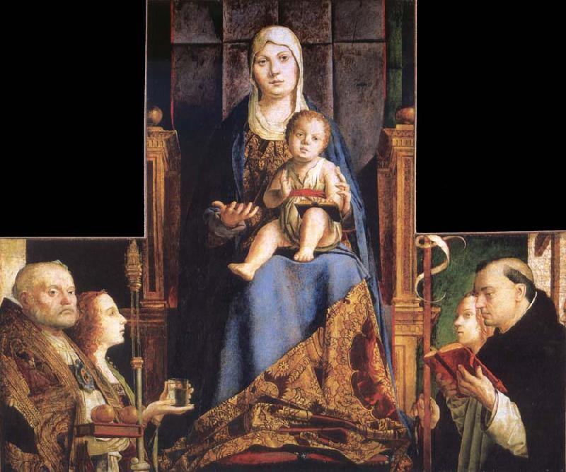 Antonello da Messina Madonna with SS Nicholas of Bari,Anastasia China oil painting art